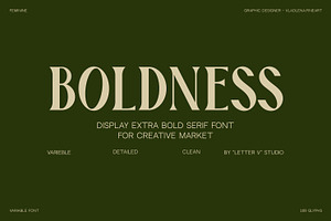 Boldness font / display serif font, a Serif Font by LETTER V studio