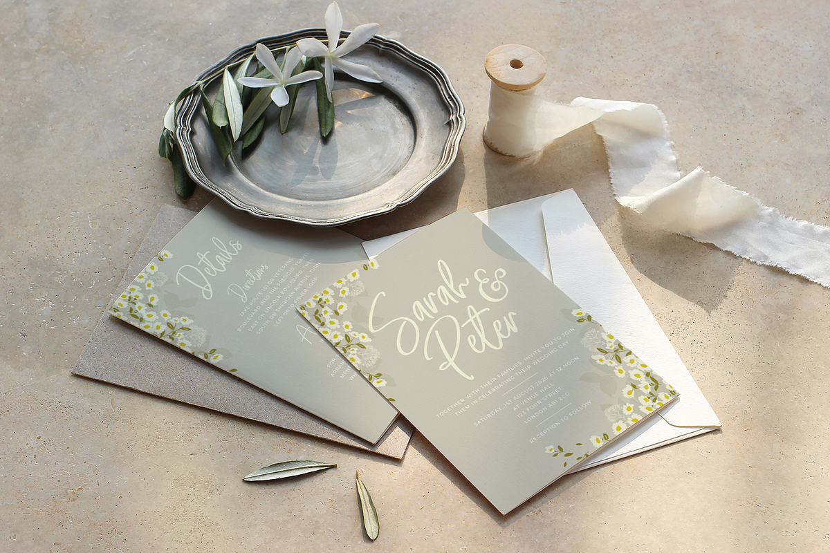 Grey Daisies Wedding Invite Suite, an Invitation Template by R Whitehurst Design (Photo 3 of 10)