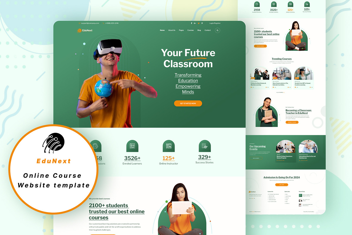 EduNext- Online Course Website, a Landing Page Template by Sujun Baidyaa (Photo 1 of 2)