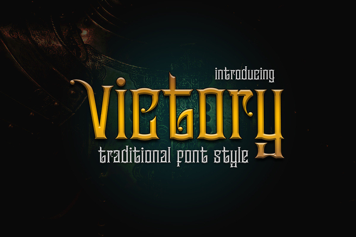 Victory Font Display Classic era, a Blackletter Font by SHEILLA (Photo 1 of 3)