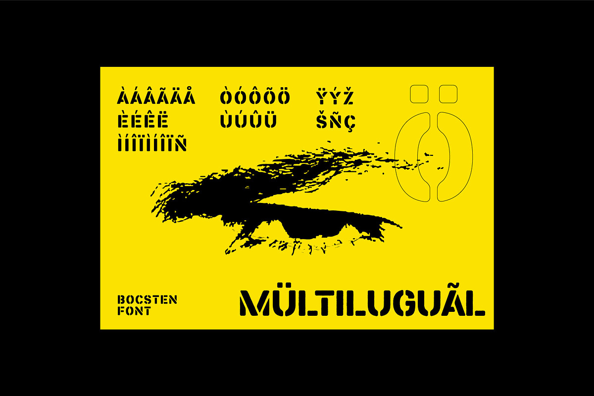 Bocsten – Splashed Stencil Font, a Sans Serif Font by Drizy (Photo 6 of 9)