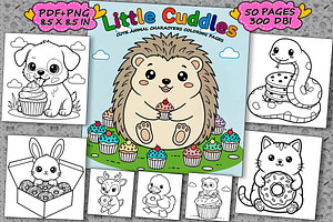 Little Cuddles Cute Coloring Book, an Illustration by one-touch