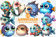 Quirky Whimsical Fishes Clipart, an Illustration by Designworld (Thumbnail 1 of 4)