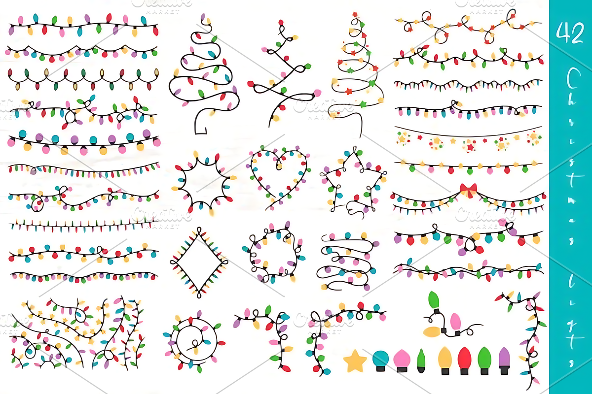 Christmas Lights SVG PNG Vector, a Seasonal Illustration by Design Station (Photo 1 of 5)