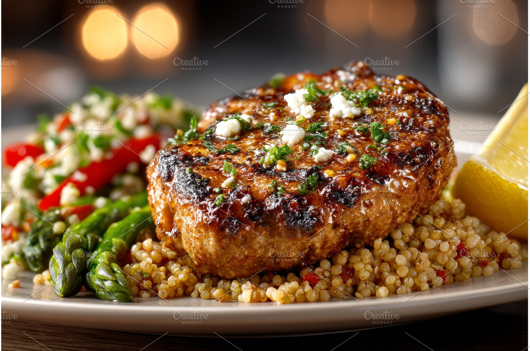 Couscous is served with asparagus at, a Food & Drink Photo by ZinetroN