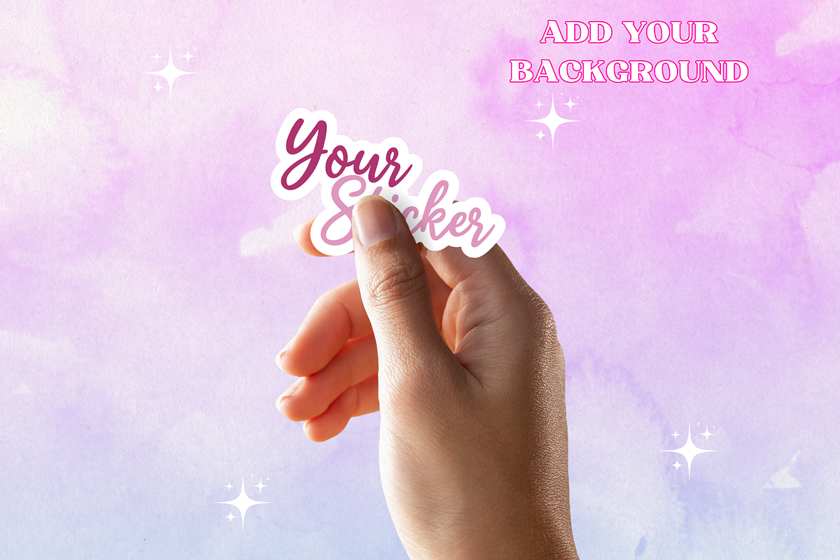 Sticker Hand Mockup Canva Template, a Merchandise Mockup by GraphiCarola (Photo 4 of 5)