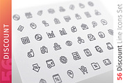 Discount Line Icons Set, an Outline Icon by Voysla's Shop (Thumbnail 1 of 4)