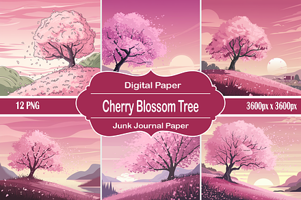 Cherry Blossom Tree, a Background Graphic by Printable Treasure