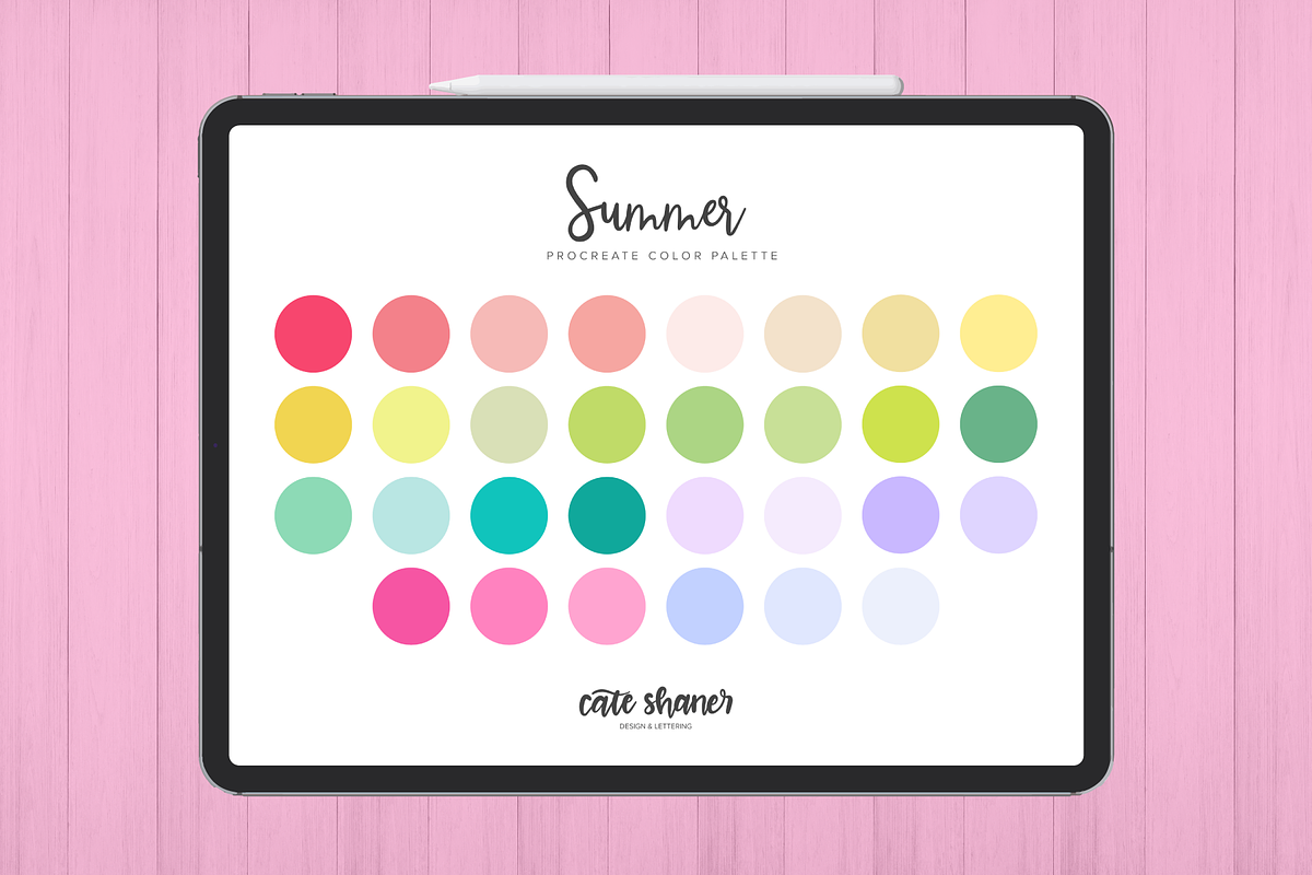 Summer Procreate Color Palette, a Palette Add-On by Cate Shaner (Photo 1 of 3)