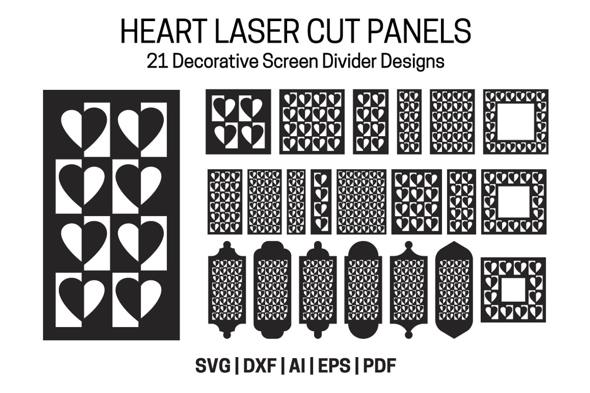 Heart Laser Cut Panels SVG, a Pattern Graphic by Guten Tag Vector (Photo 1 of 7)