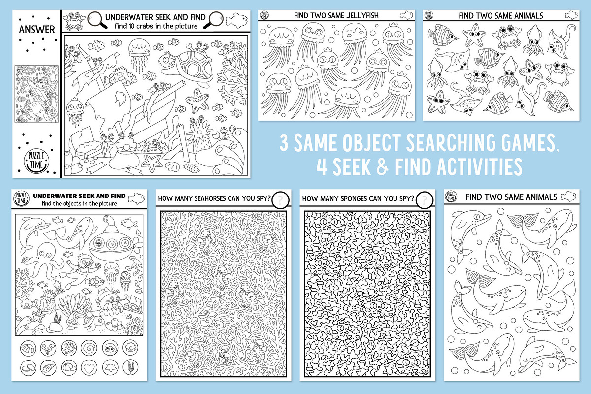 Under the sea coloring games, an Education Illustration by Lexi Claus (Photo 6 of 16)