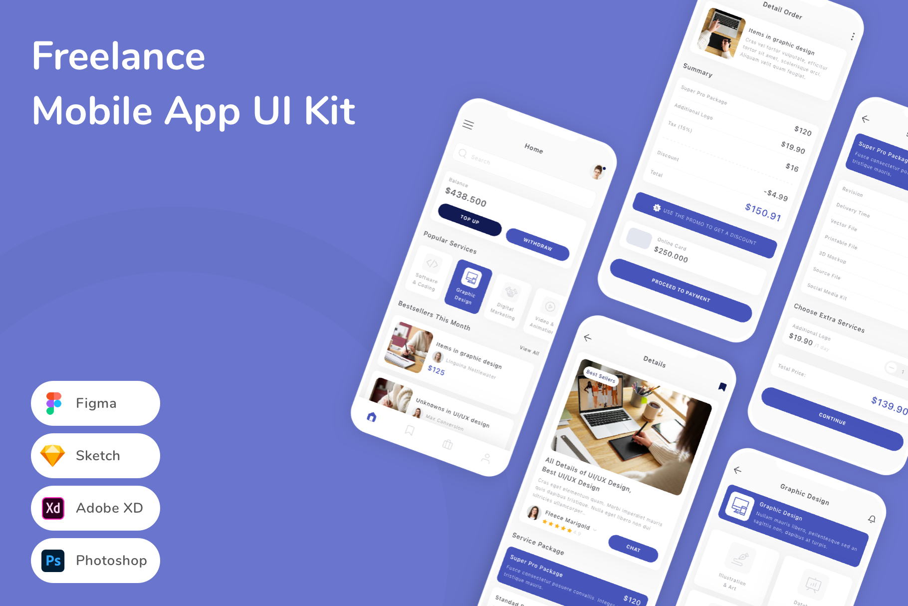Freelance Mobile App UI Kit, an UI Kit Template by Betush
