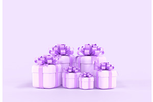 Set Of Big And Small White Gift