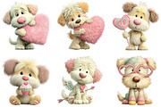 Whimsical Valentine Fluffy Dog PNG, an Illustration by CraftArtStudio (Thumbnail 6 of 6)