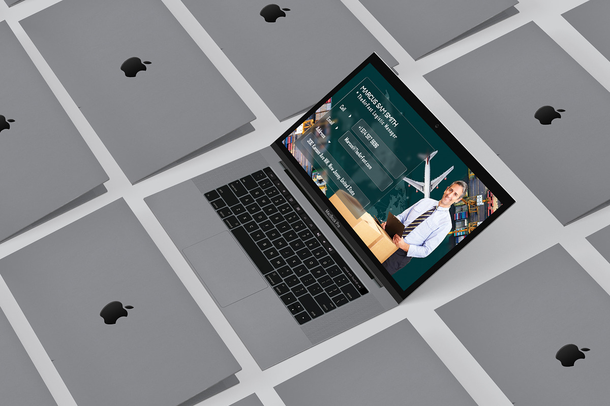 Laptop Business Card - Logistics, a Business Card Template by TheFeture (Photo 3 of 5)