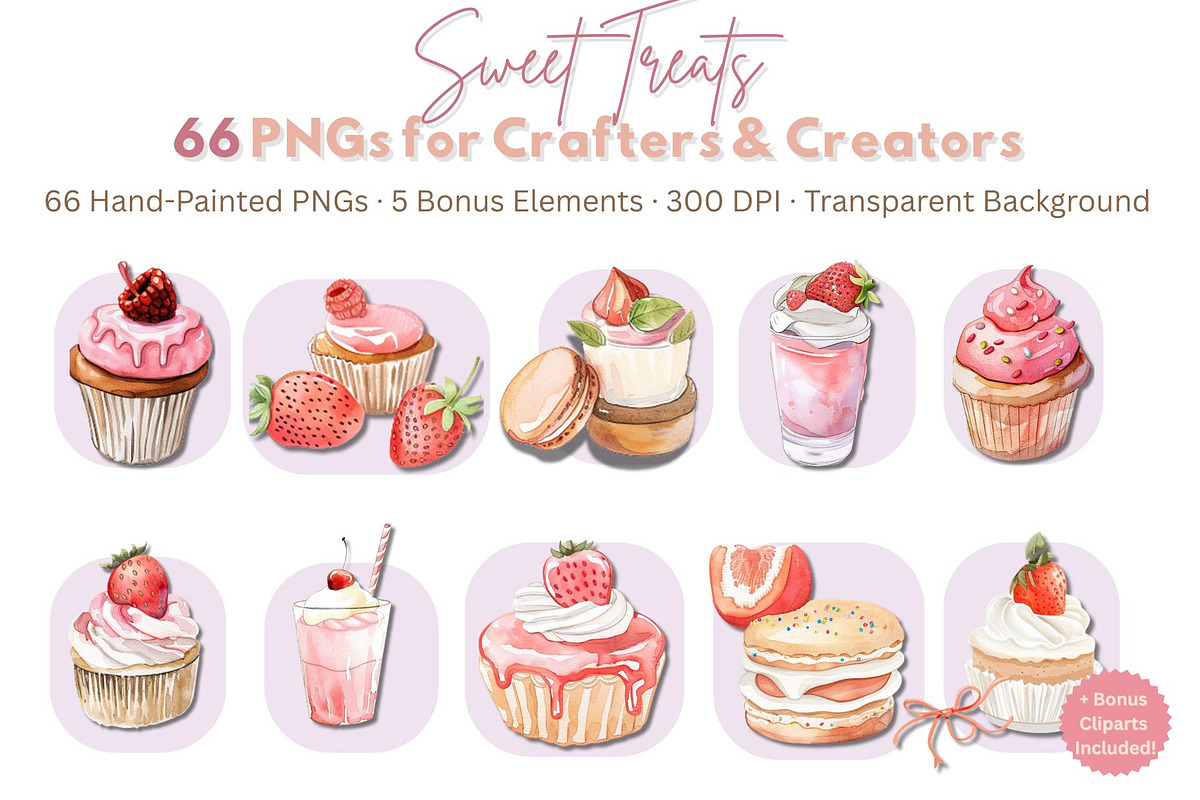 Sweet Treats – 66 PNGs for Crafters, an Object Graphic by Sunny Reverie (Photo 1 of 2)