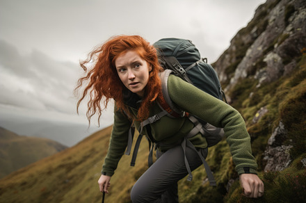 Portrait of a red-haired woman climb, a Sports & Recreation Photo by Onedaystory