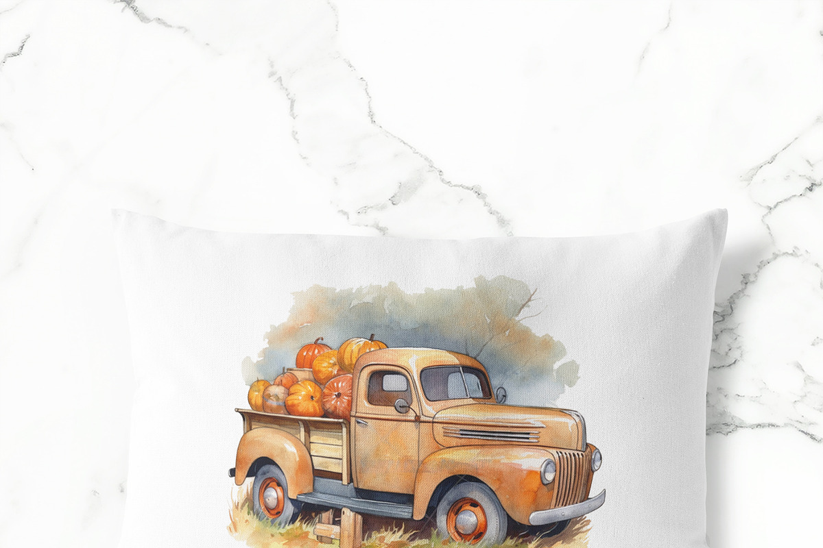 Watercolor fall, pumpkin trucks, an Object Graphic by KomtsyanTatyanaArt (Photo 4 of 4)