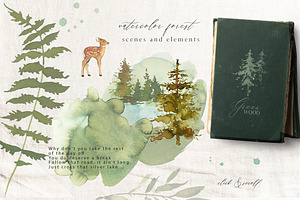 Forest - Green Watercolor Bundle