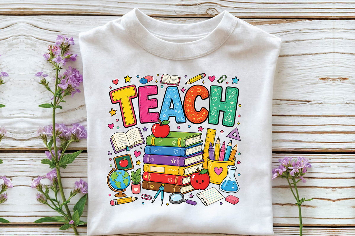 Teacher Sublimation Design PNG, a Seasonal Illustration by DreamPrint404 (Photo 2 of 6)