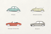 10 German Vintage Cars Vector + Font, an Illustration by Storyteller Imagery (Thumbnail 2 of 5)