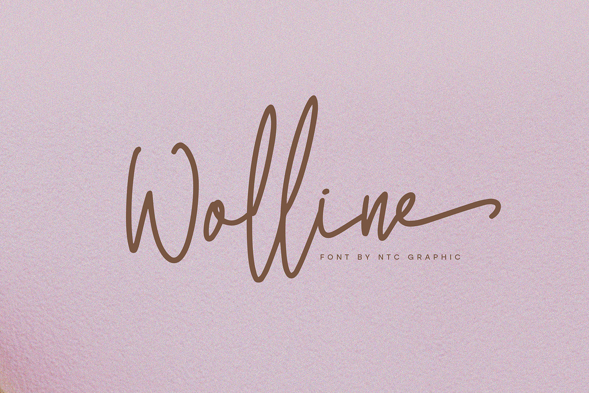 Wolline Minimalist Script Font, a Script Font by NTC Graphic (Photo 1 of 9)