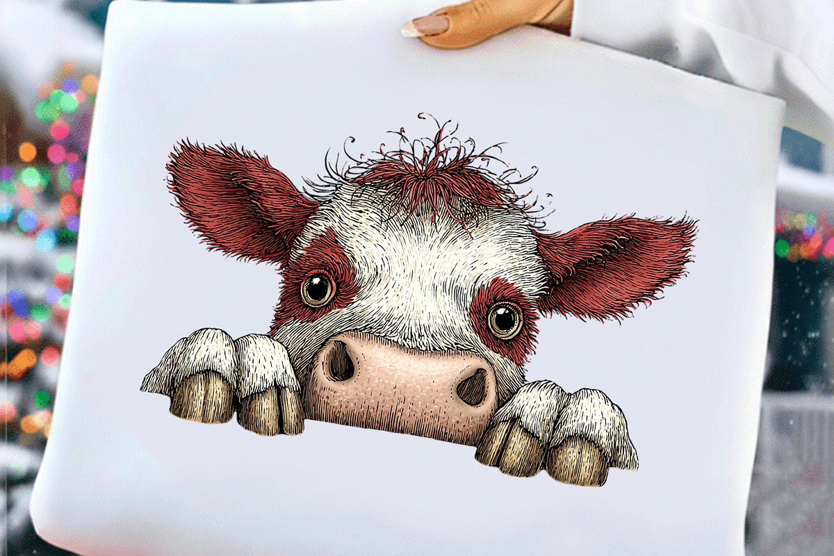 Funny Western Cows Clipart, an Illustration by Craft Nest (Photo 7 of 8)