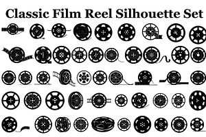 Classic Film Reel Silhouette Set, a Graphic by Designer_Momina