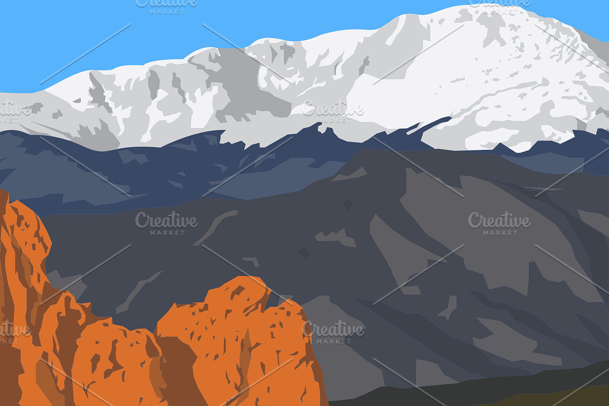 Garden of the Gods + Pikes Peak, an Illustration by Flavor Graphics (Photo 2 of 3)