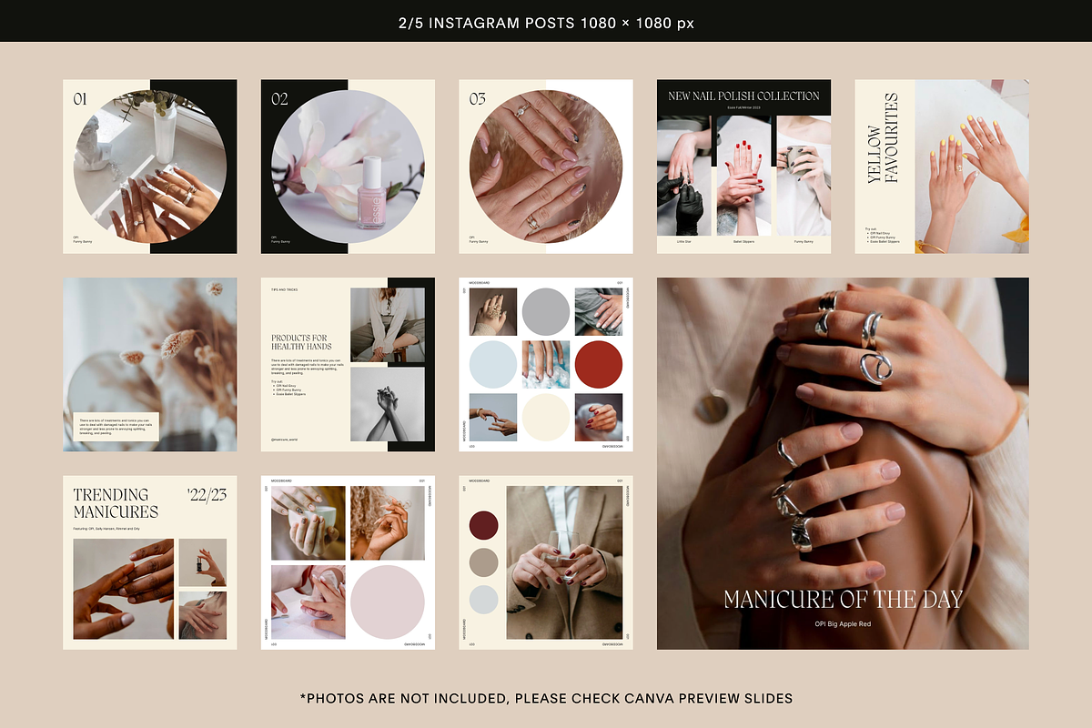 50 Instagram Beige Profile Posts, a Social Media Template by Studio K (Photo 3 of 9)