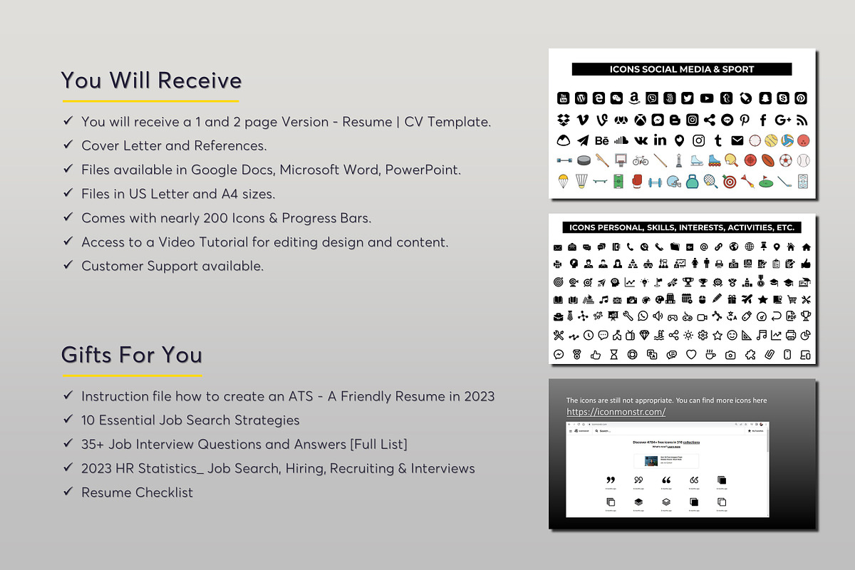 ATS Resume CV Word & Google Docs 44, a Resume Template by MrCam Template Resume|CV (Photo 6 of 8)
