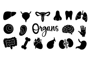 Black human organs. Internal organs, an Object Illustration by GraphiShop