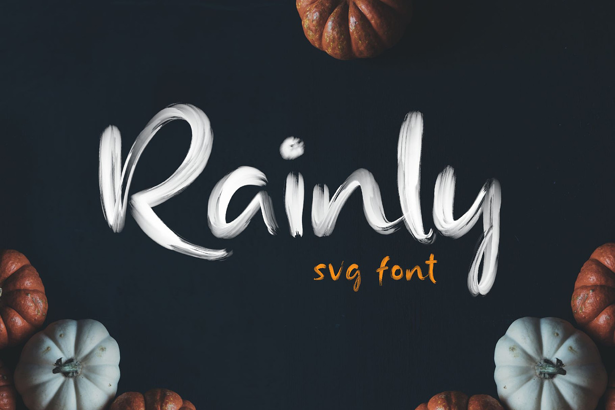 Rainly - Brush & SVG Font preview 2