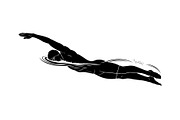 Swimming Sport Silhouette Vector Bun, an Illustration by jahid234 (Thumbnail 7 of 51)