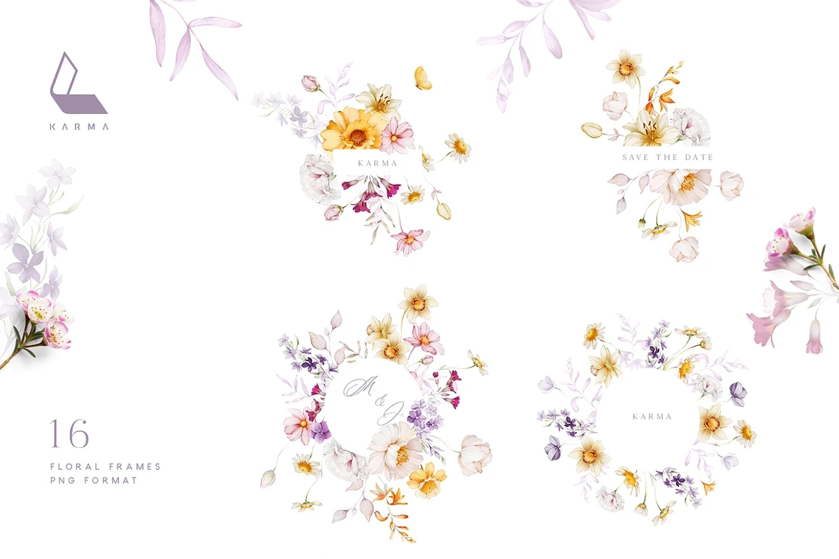 1K+ Belle Watercolor Floral Bundle, an Illustration by Karma (Photo 21 of 54)