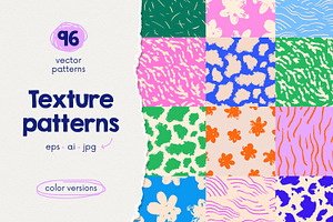 Trendy abstract seamless pattern set
