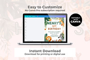 Safari First Birthday Invitation, an Invitation Template by M9 Design (Thumbnail 3 of 4)