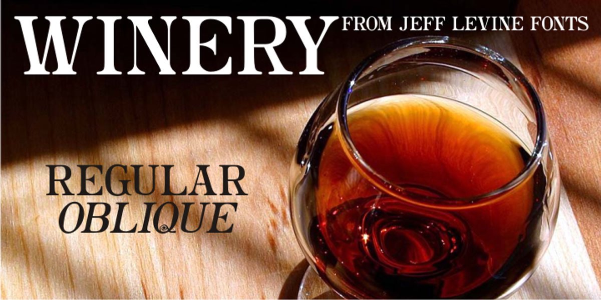 Winery JNL, a Serif Font by Jeff Levine Fonts