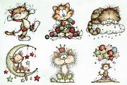 Whimsical Christmas Fluffy Cats PNG, an Illustration by Creative Art (Thumbnail 5 of 12)