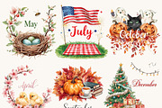 Months of the Year Clipart Bundle, an Object Illustration by Design Scotch (Thumbnail 3 of 8)