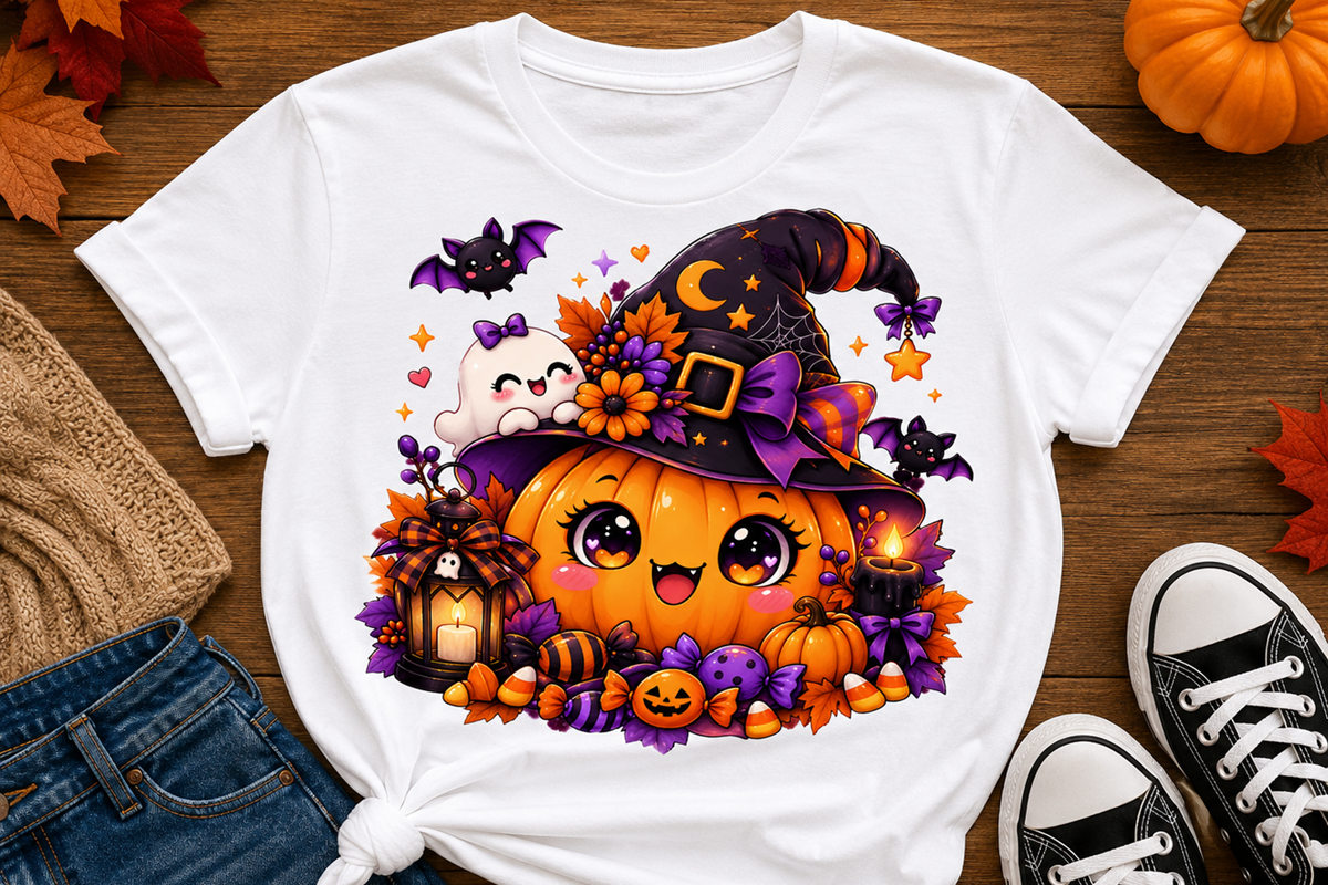 Kawaii Halloween Pumpkin Witch, a Seasonal Illustration by HyeRi (Photo 3 of 7)