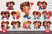 Cute cartoon couples in love., a Person Illustration by KENO Mascots (Thumbnail 2 of 8)