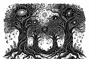 50 Mystical Galaxy Forest Silhouette, a Technology Illustration by Amazin_art (Thumbnail 6 of 33)