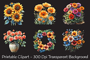 Summer Flowers Clipart, an Illustration by RobertsArt (Thumbnail 6 of 7)