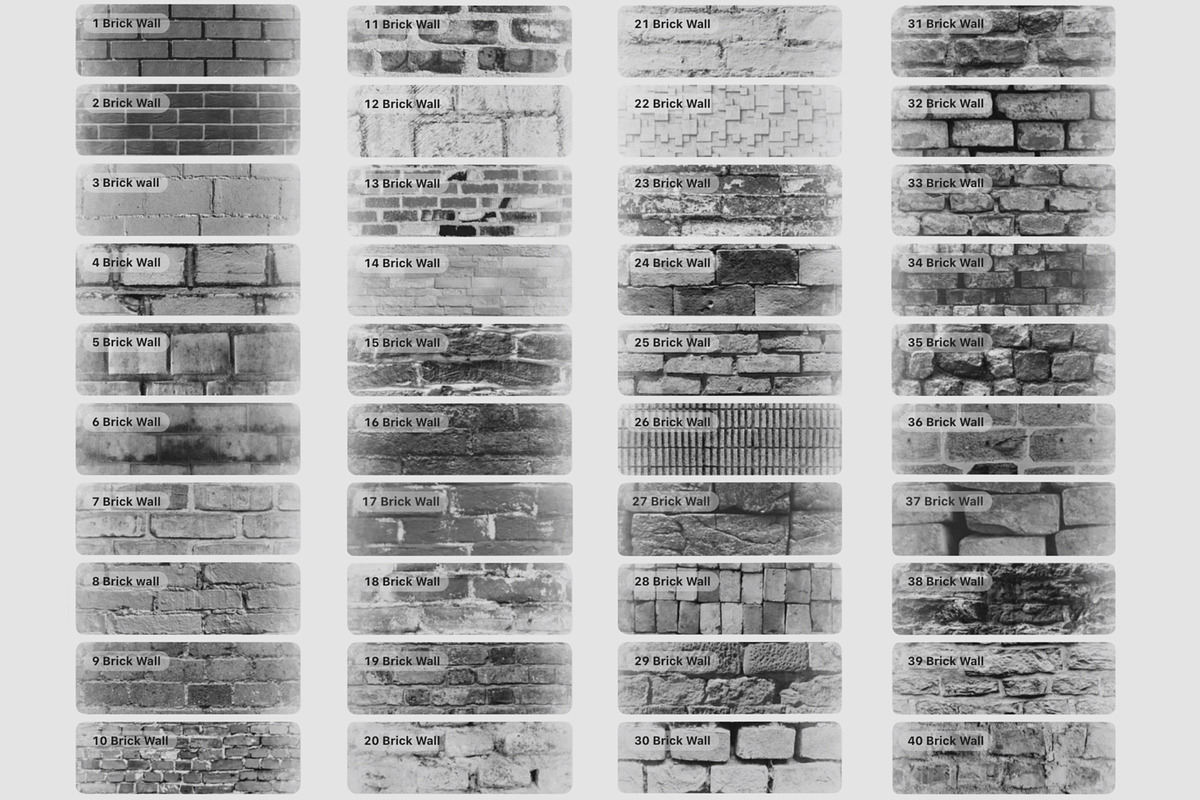 100 Brick Procreate Brushes, a Brush Add-On by TheWhiteCatLab (Photo 2 of 10)