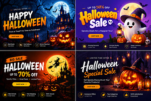 Halloween Animated HTML Banners, a HTML Template by Themeplaza