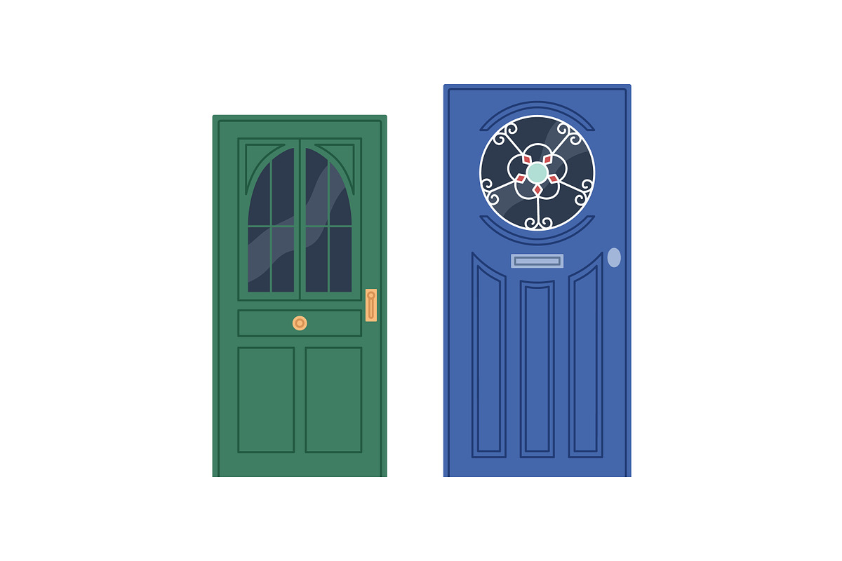Front doors, home entrances set, an Object Illustration by Good Studio (Photo 3 of 6)