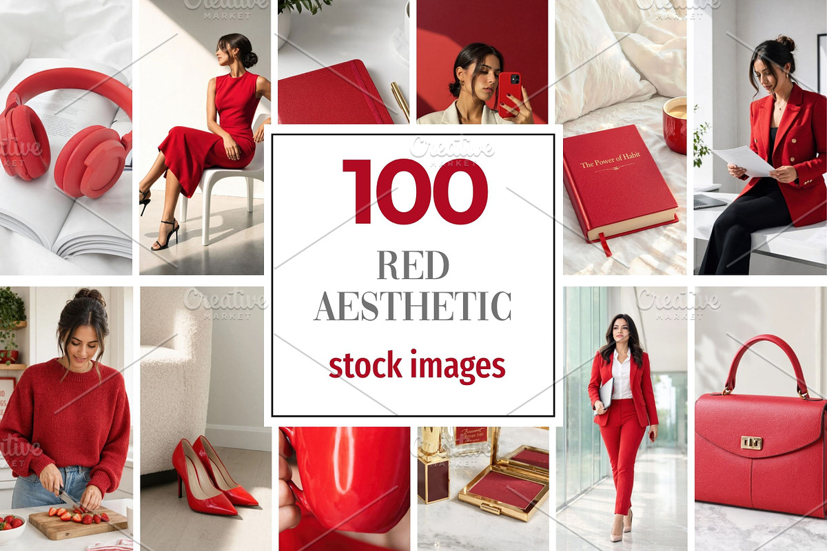 100 Red Aesthetic Stock Photos, a Person Photo by Selenique Studio (Photo 1 of 12)