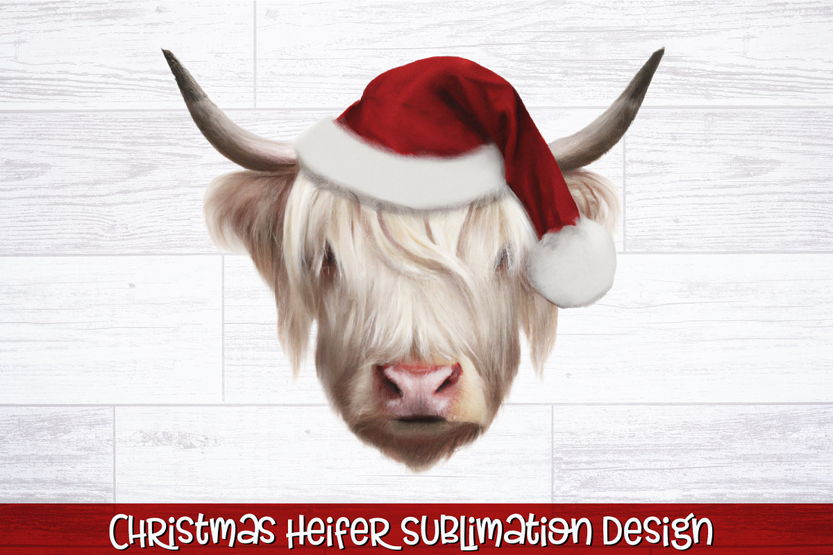 Christmas Heifer Sublimation Bundle, a Seasonal Illustration by RossiGalleria (Photo 8 of 11)