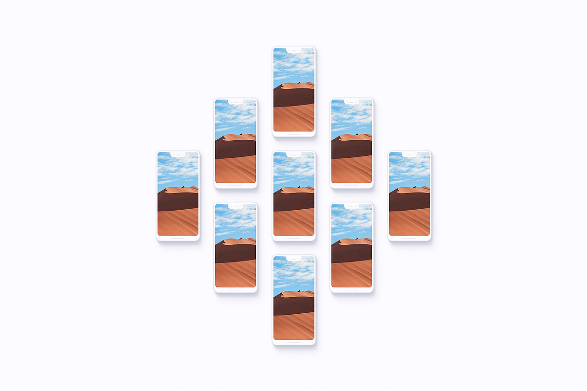 Pixel 3XL - 21 Clay Mockups - PSD, an iPhone Mockup by Asylab (Photo 52 of 73)